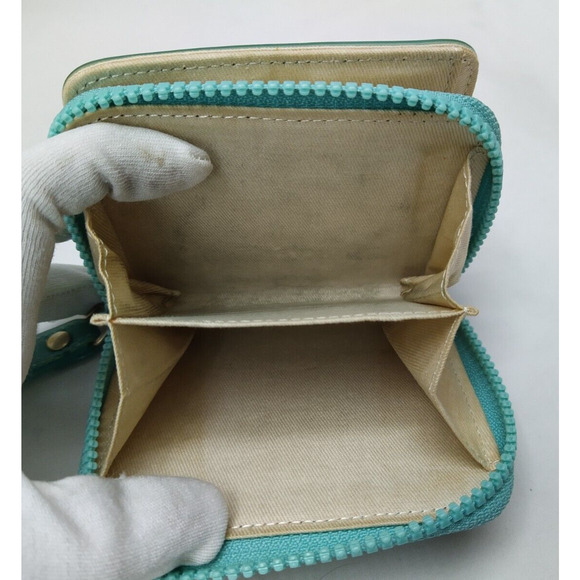 See By Chloe Turquoise Zip Around Credit Cards Bifold Square Wallet - Picture 11 of 12